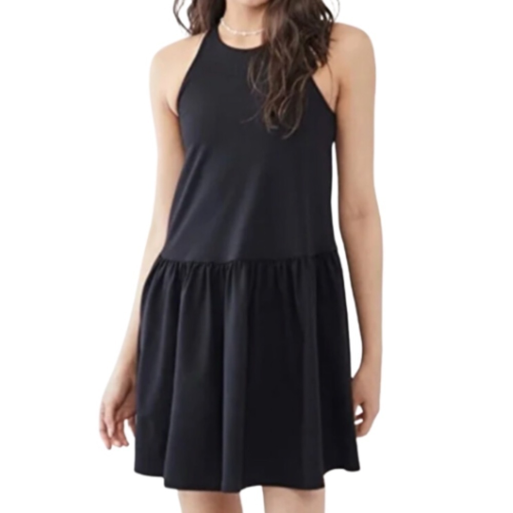 Susana Monaco Racerback A-Line‎ Gathered Mini XS Black Dress Stretch